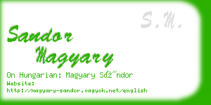 sandor magyary business card